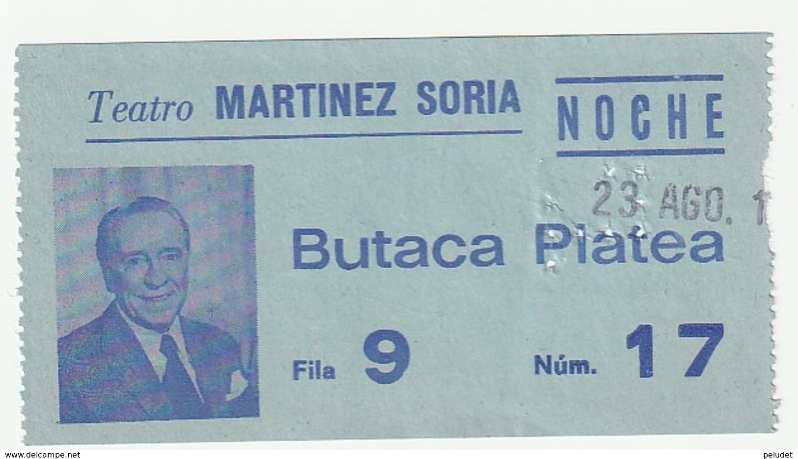 TICKET - ENTRADA / TEATRO MARTINEZ SORIA - BARCELONA - AÑO 19 7? 8? - Tickets - Entradas