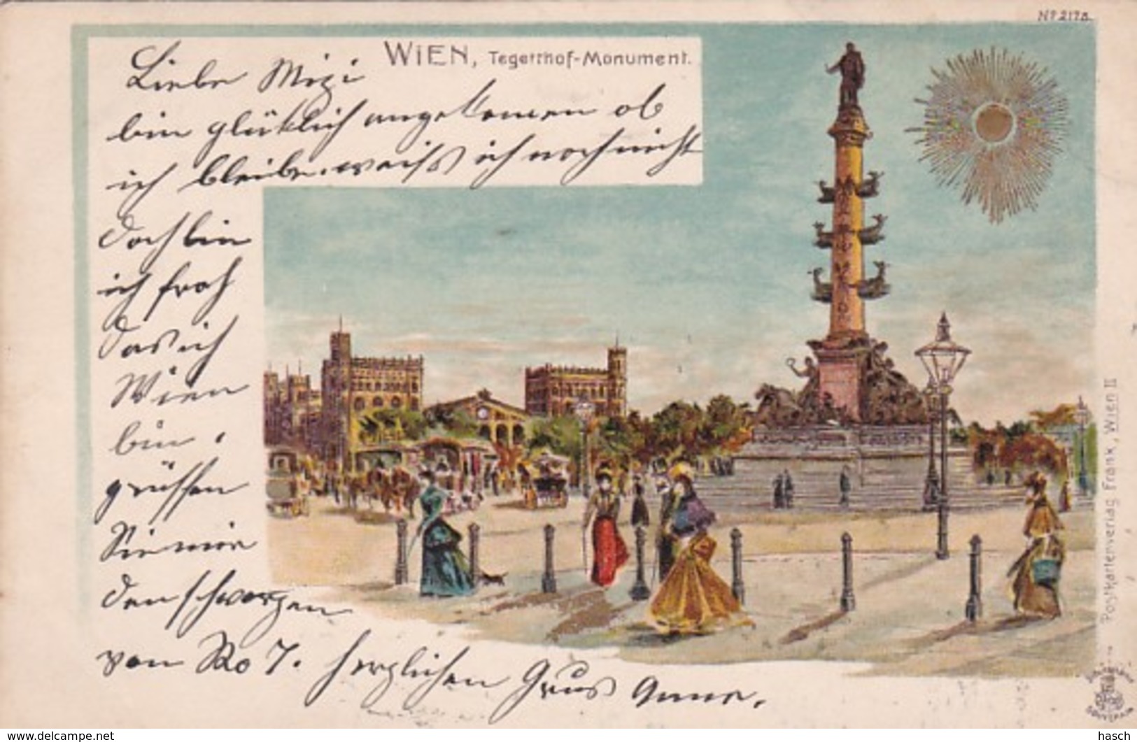 27963Wien, Tegetthof Monument (Briefmarke 1900) - Other & Unclassified