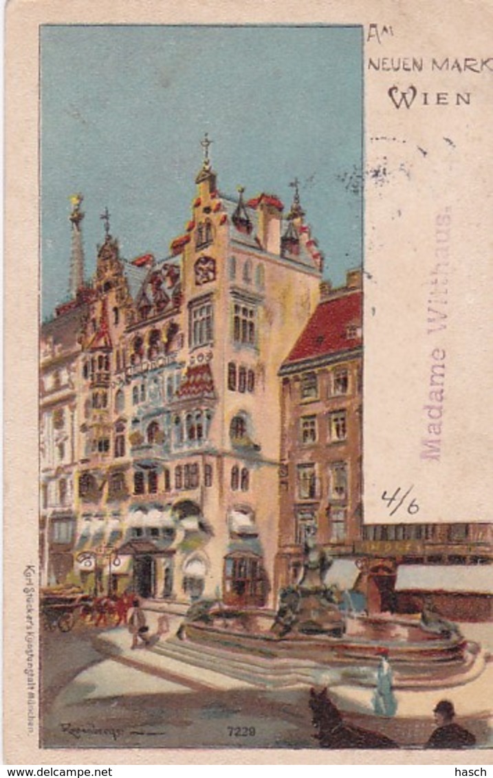 2796	9	Wien, Am Neuen Markt (Briefmarke 1901) - Other & Unclassified