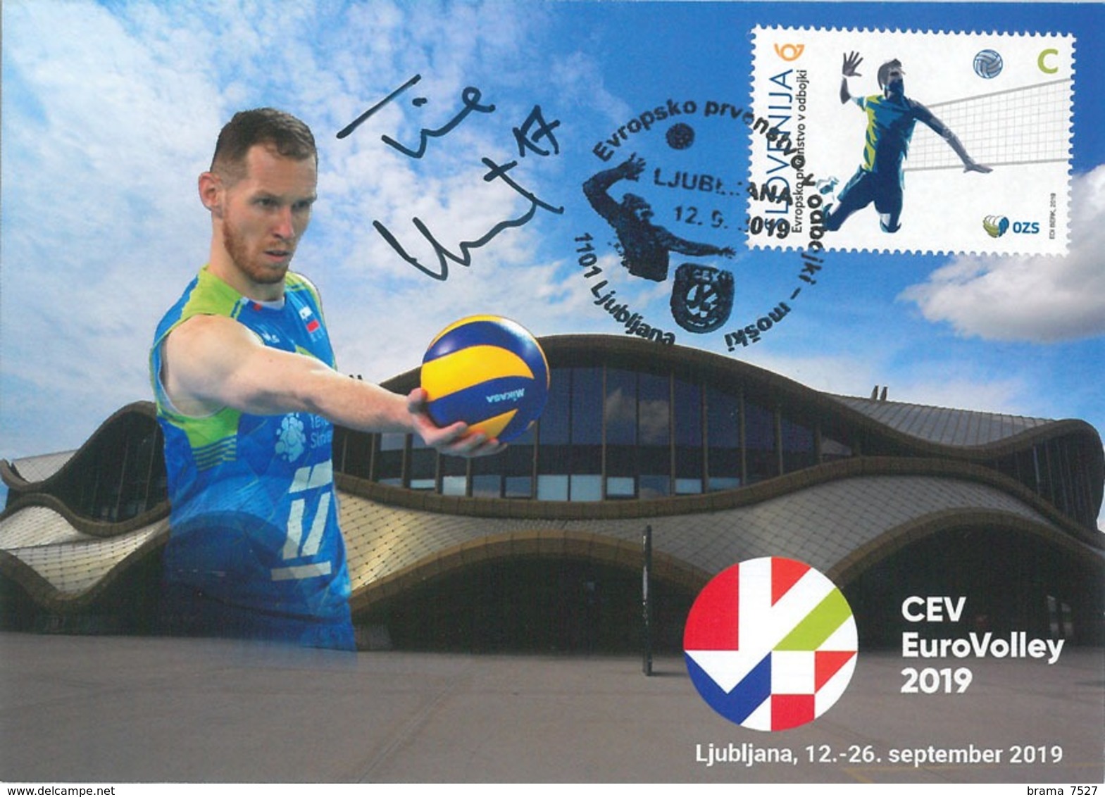 Volleyball European Championship 2019 - Hand-signed Maximum Card - Slovénie