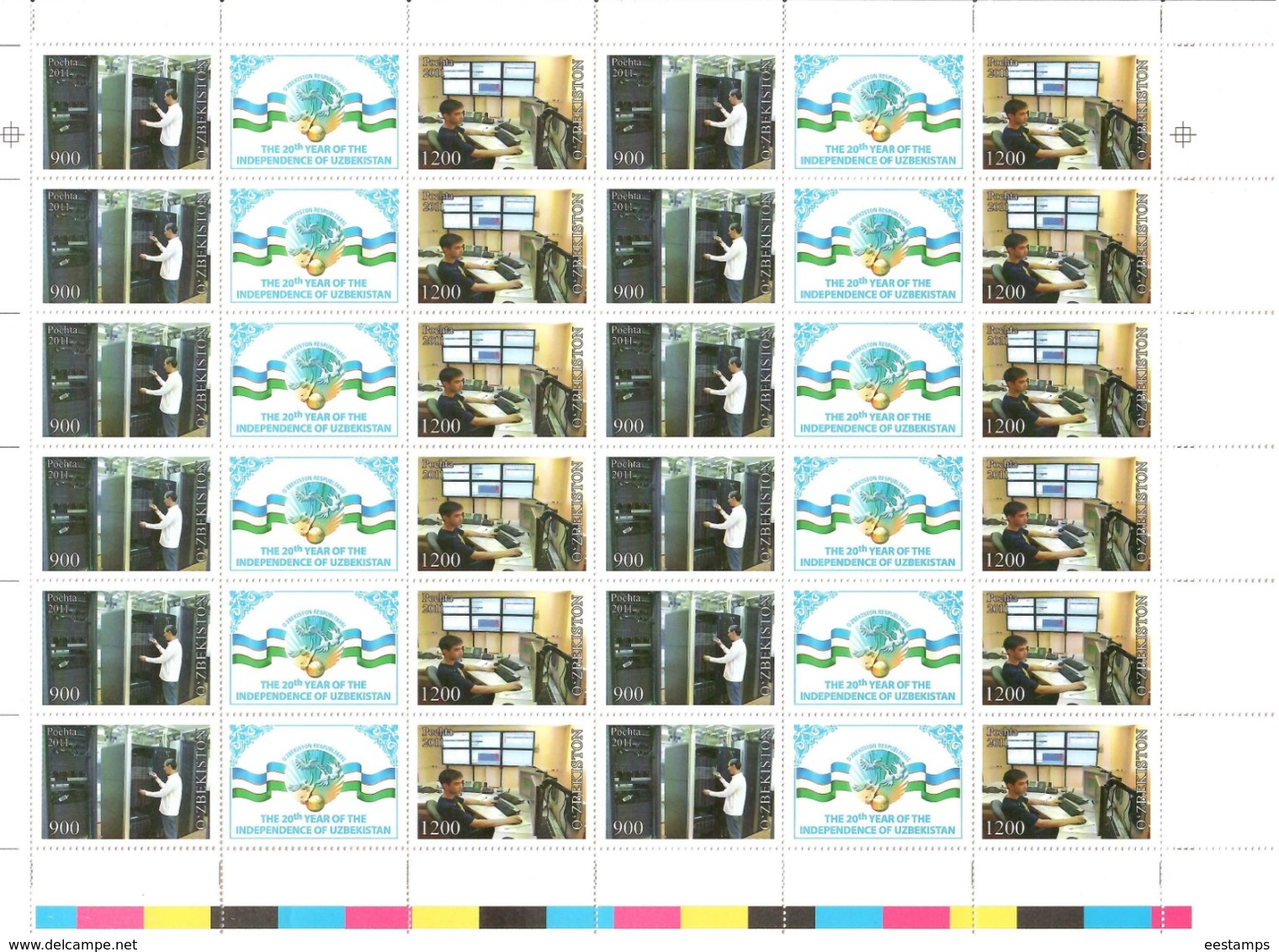 Uzbekistan 2011.Independence -20y.(Auto,Architecture,Music,Trains ,Sport ,Birds) 26 M/S of 12 strips Michel #  937-88 Bg