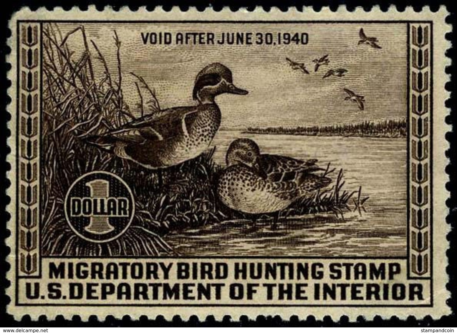 US RW6  Mint No Gum Duck Stamp From 1939 - Duck Stamps