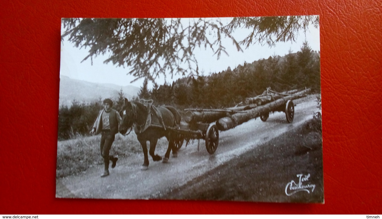 CPM. N°86. Joël COUCHOURON - LES Vosges - LE VOITURIER ET SON CHEVAL - CHARIOT GRUMES DE BOIS  - LES VIEUX METIERS - - Lorraine