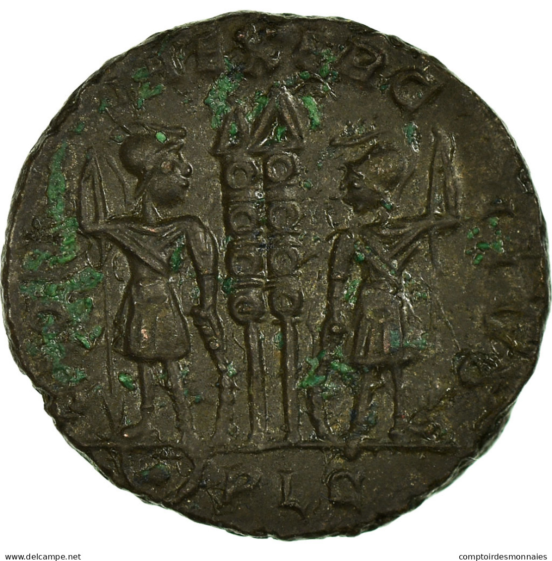 Monnaie, Constantin II, Follis, Lyon - Lugdunum, TTB, Bronze, RIC:244 - L'Empire Chrétien (307 à 363)