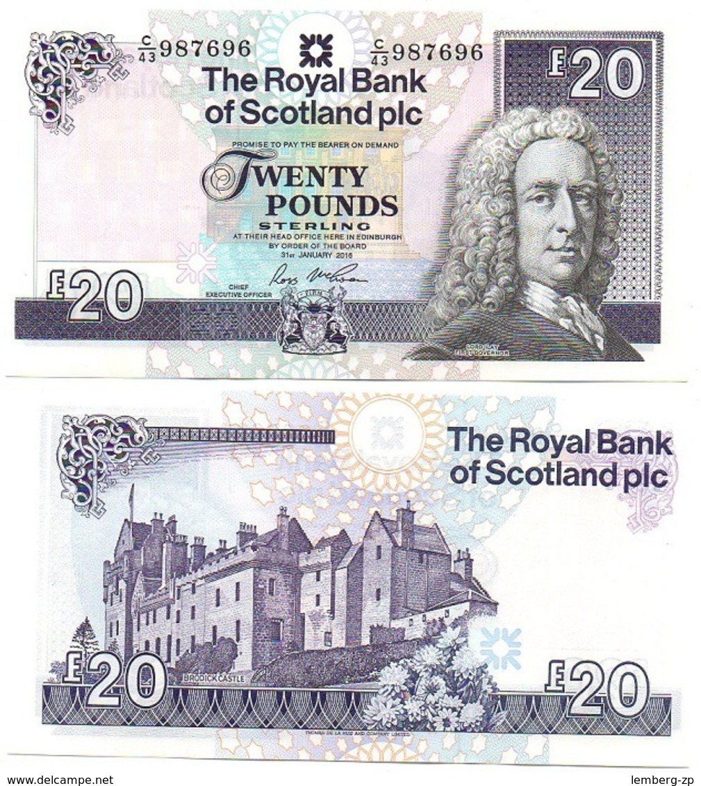 Scotland - 20 Pounds 2016 UNC RBS Lemberg-Zp - 20 Pounds