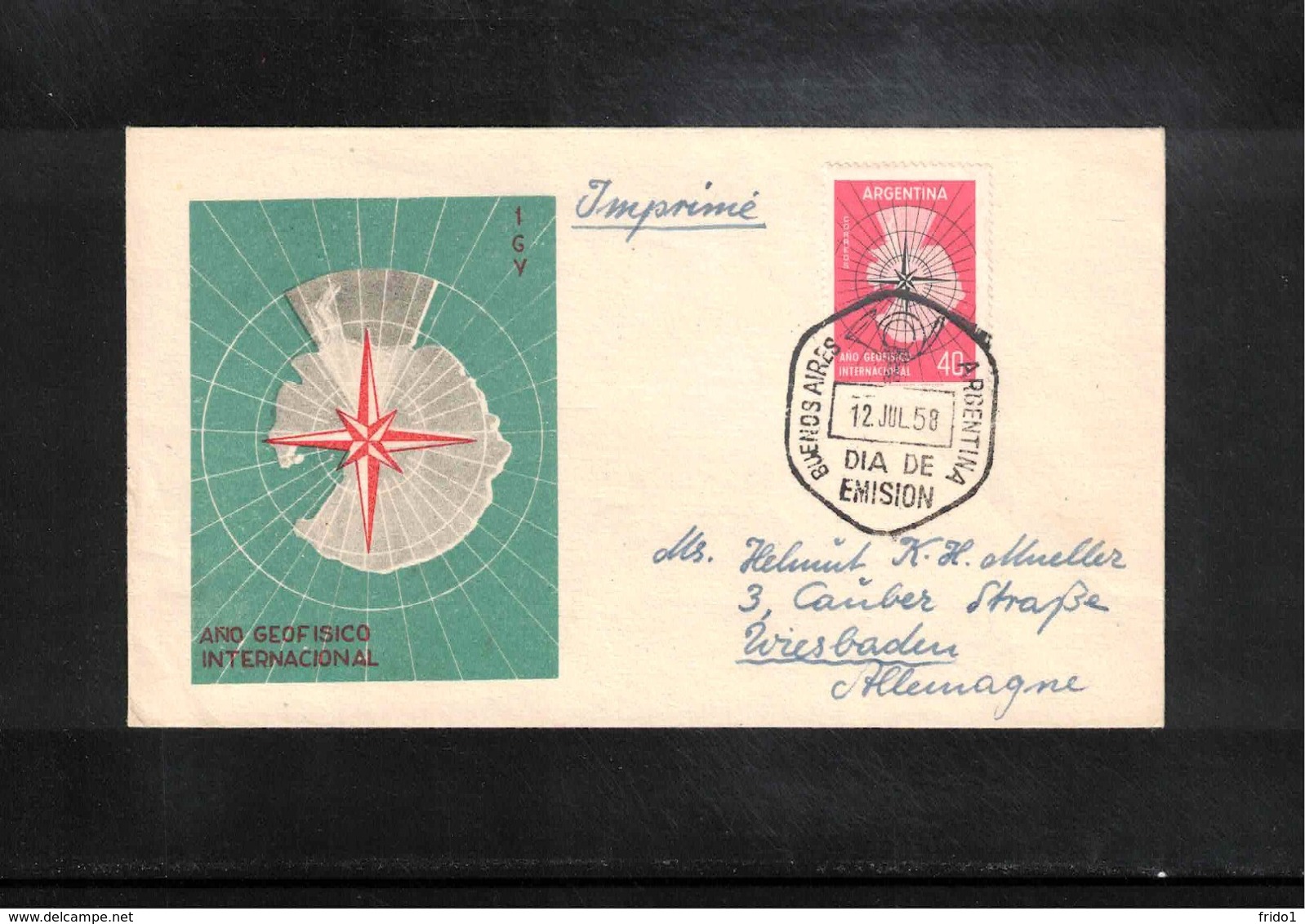 Argentina 1958 International Geophysical Year FDC - Internationales Geophysikalisches Jahr