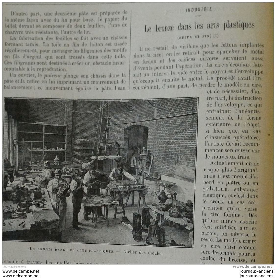 1898 INDUSTRIE DU MARBRE - FABRICATION DES BILLETS DE BANQUE - BRONZE DANS LES ATS PLASTIQUES - MOUVEMENT PHOTOGRAPHIQUE - Revues Anciennes - Avant 1900