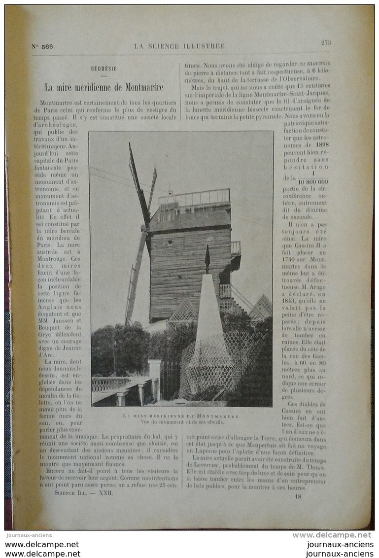 1898 LA MIRE MÉRIDIENNE DE MONTMARTRE - INDUSTRIE DU MARBRE - EXPLOITATION DU LAIT EN HOLLANDE - DISTRIBUTEUR DE TICKETS - 1850 - 1899