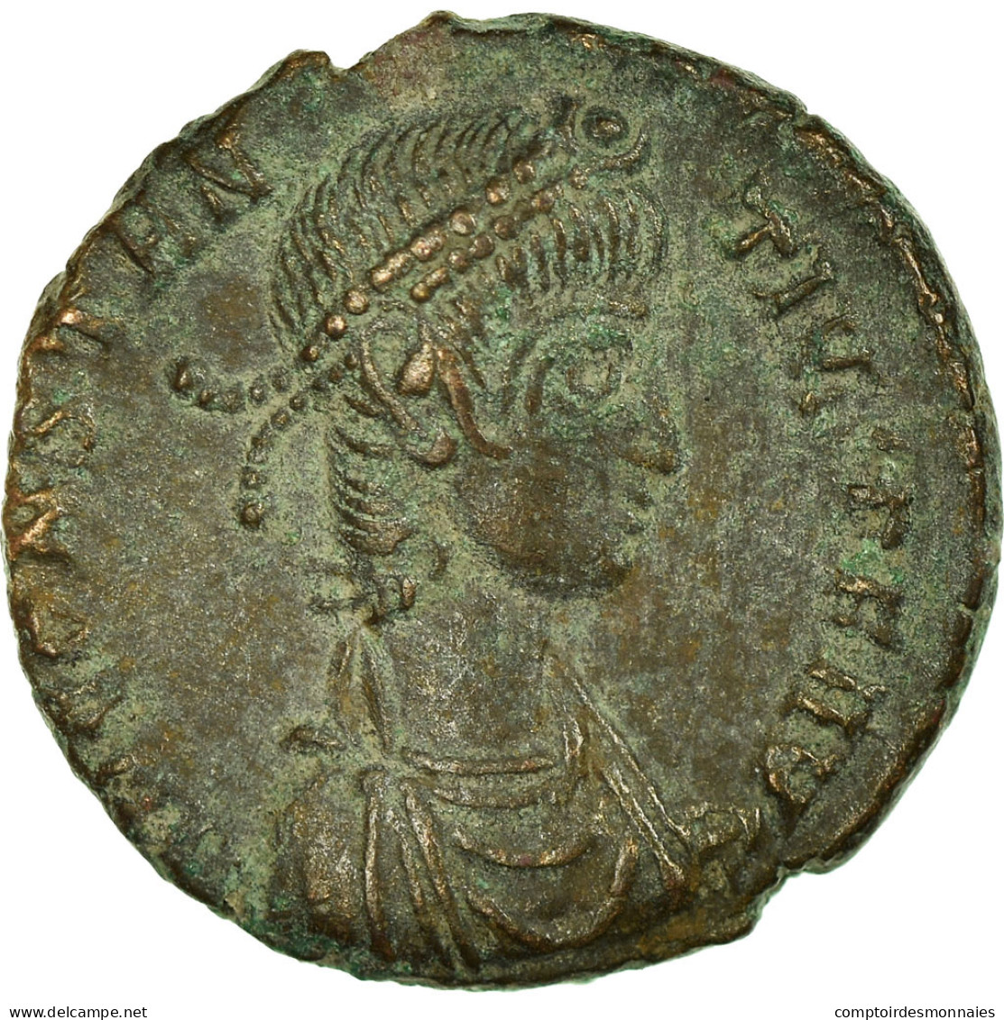Monnaie, Constans, Half Maiorina, Trèves, TTB+, Cuivre, RIC:234 - L'Empire Chrétien (307 à 363)