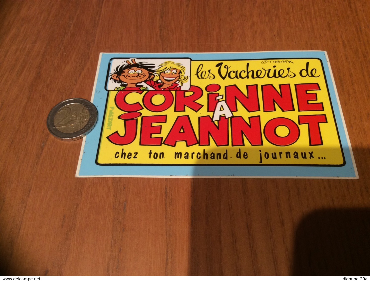 AUTOCOLLANT, Sticker «Les Vacheries De CORINNE À JEANNOT » (BD TABARY) - Autocollants