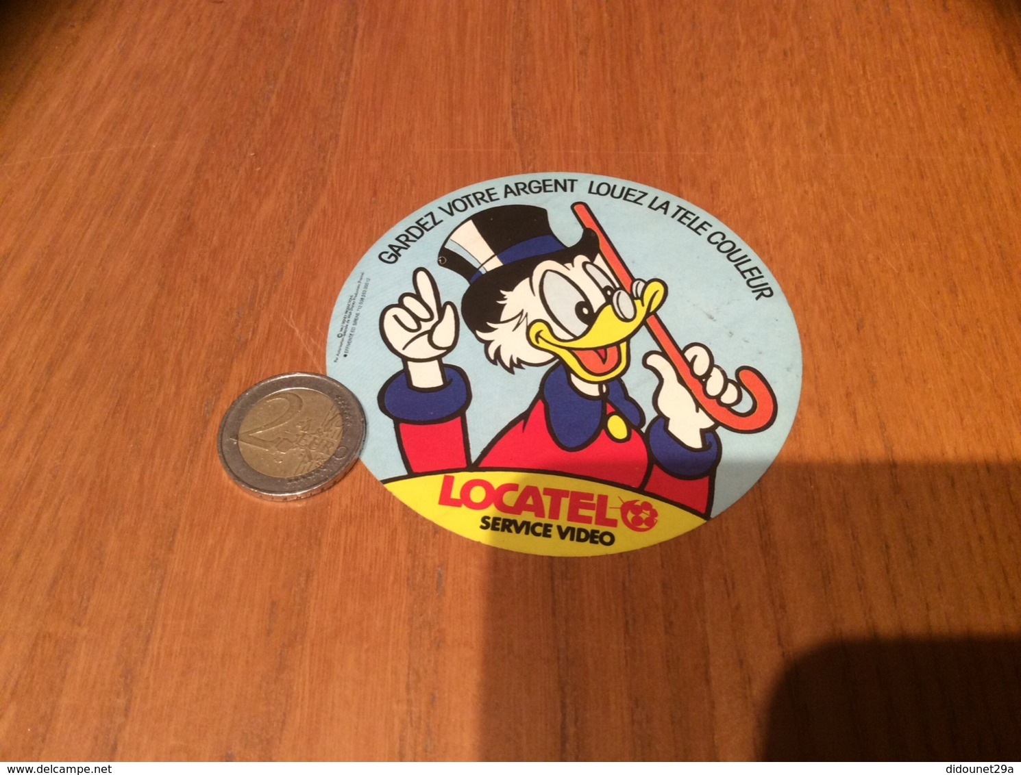 AUTOCOLLANT, Sticker «LOCATEL SERVICE VIDÉO » (PICSOU - BD DISNEY) - Aufkleber