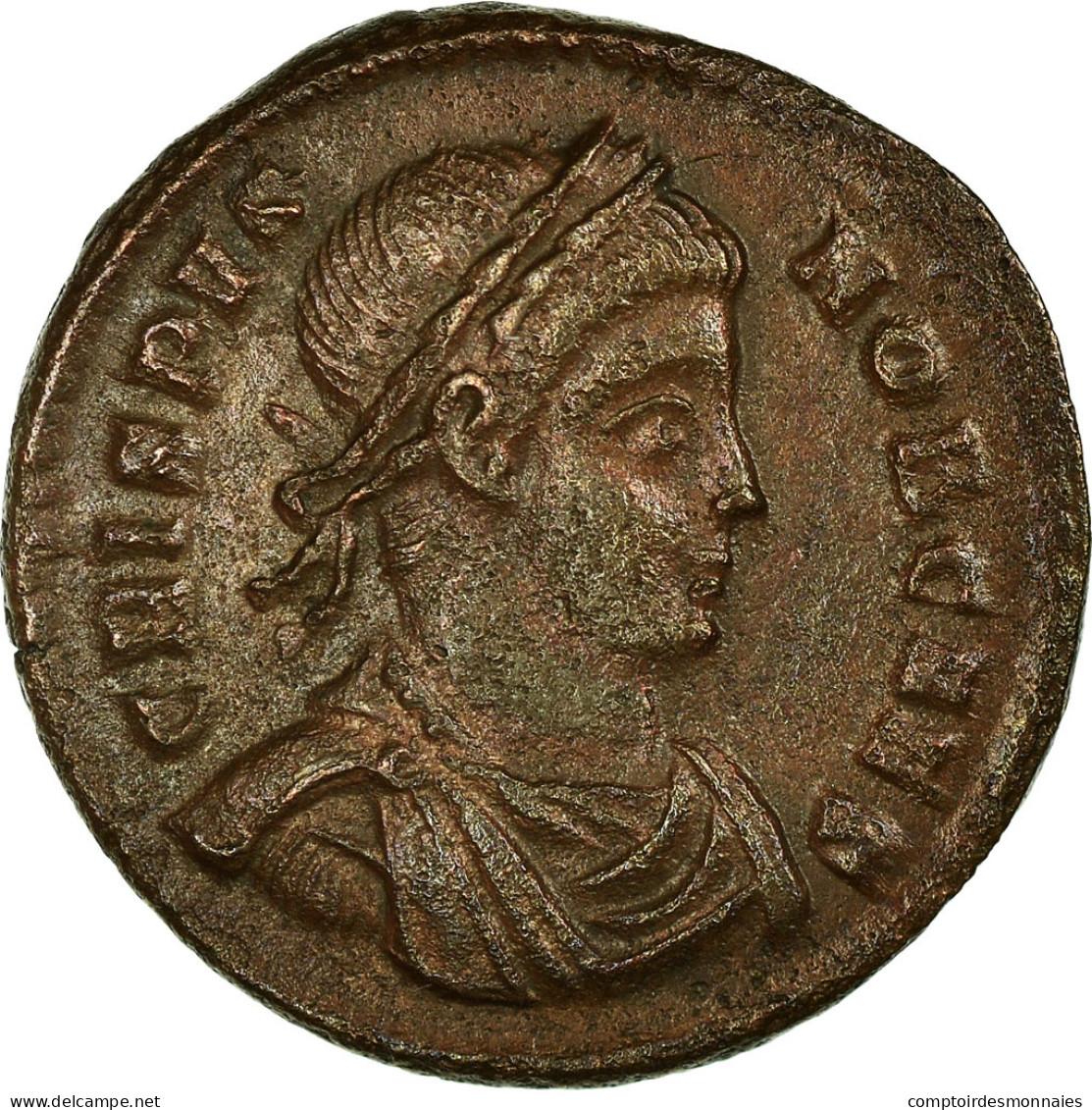 Monnaie, Crispus, Nummus, Ticinum, Rare, SUP, Cuivre, RIC:158 - L'Empire Chrétien (307 à 363)