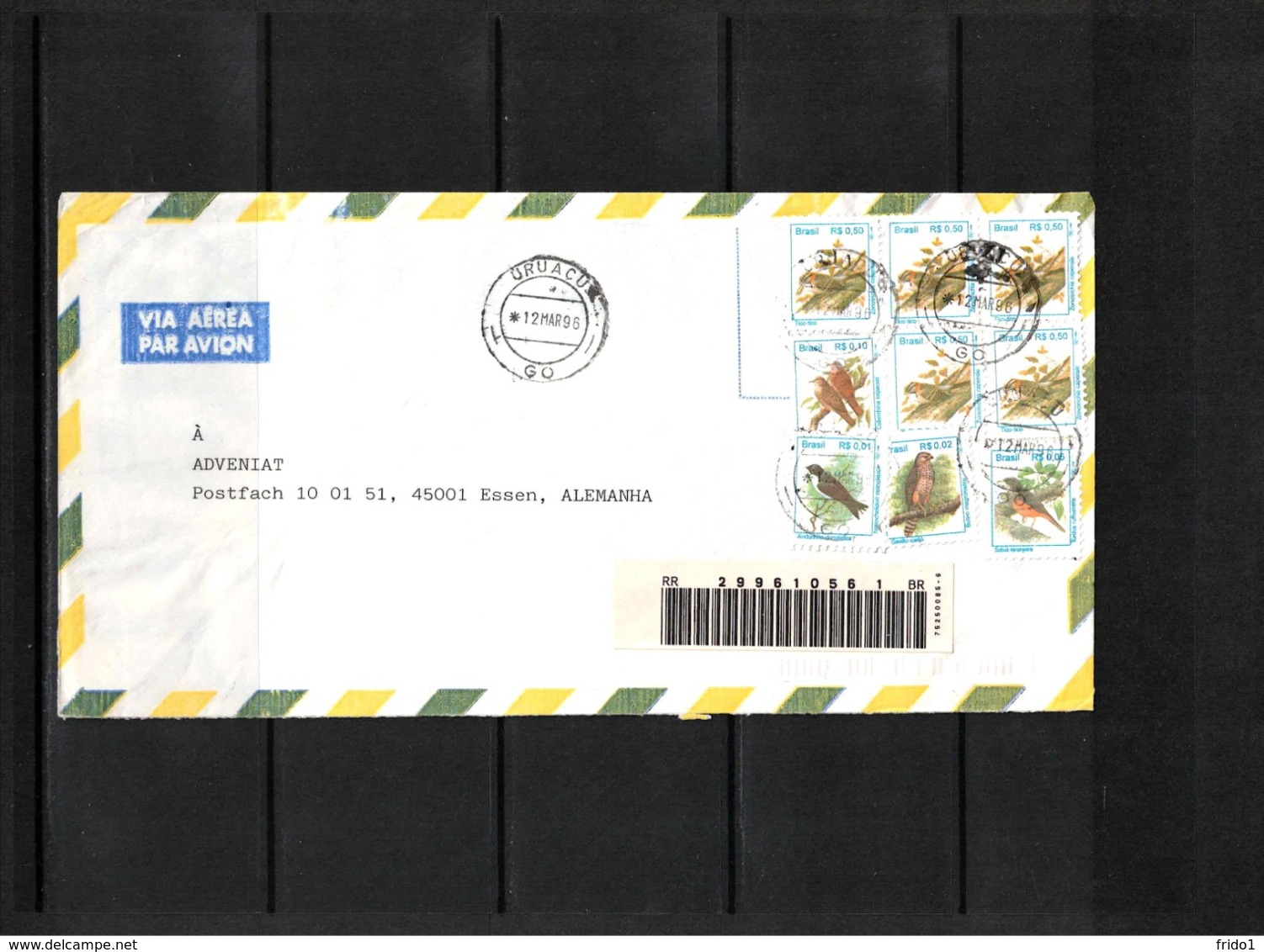 Brazil 1996 Interesting Airmail Registered Letter - Brieven En Documenten