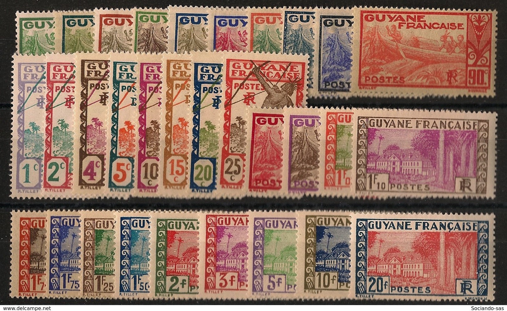 Guyane - 1929-38 - N°Yv. 109 à 132 - Série Complète - Neuf * / MH VF - Ungebraucht