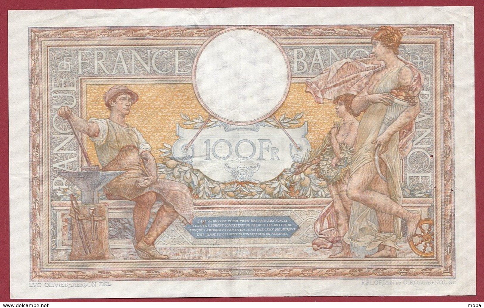 100 Francs "Luc Olivier Merson" Du 17/05/1934.CU ---F/TTB+---ALPH.H.44696 - 100 F 1908-1939 ''Luc Olivier Merson''