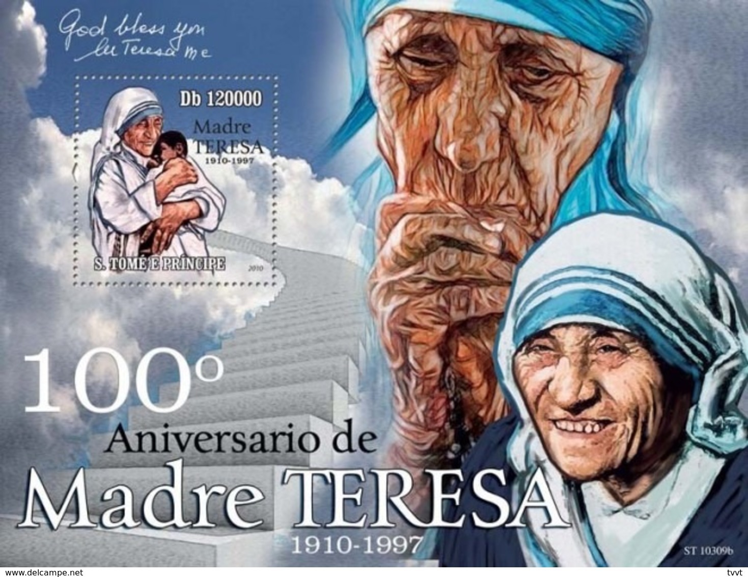 Sao Tome & Principe 2010. [st10309] 100th Anniversary Of Mother Teresa (s\s+bl) - Moeder Teresa