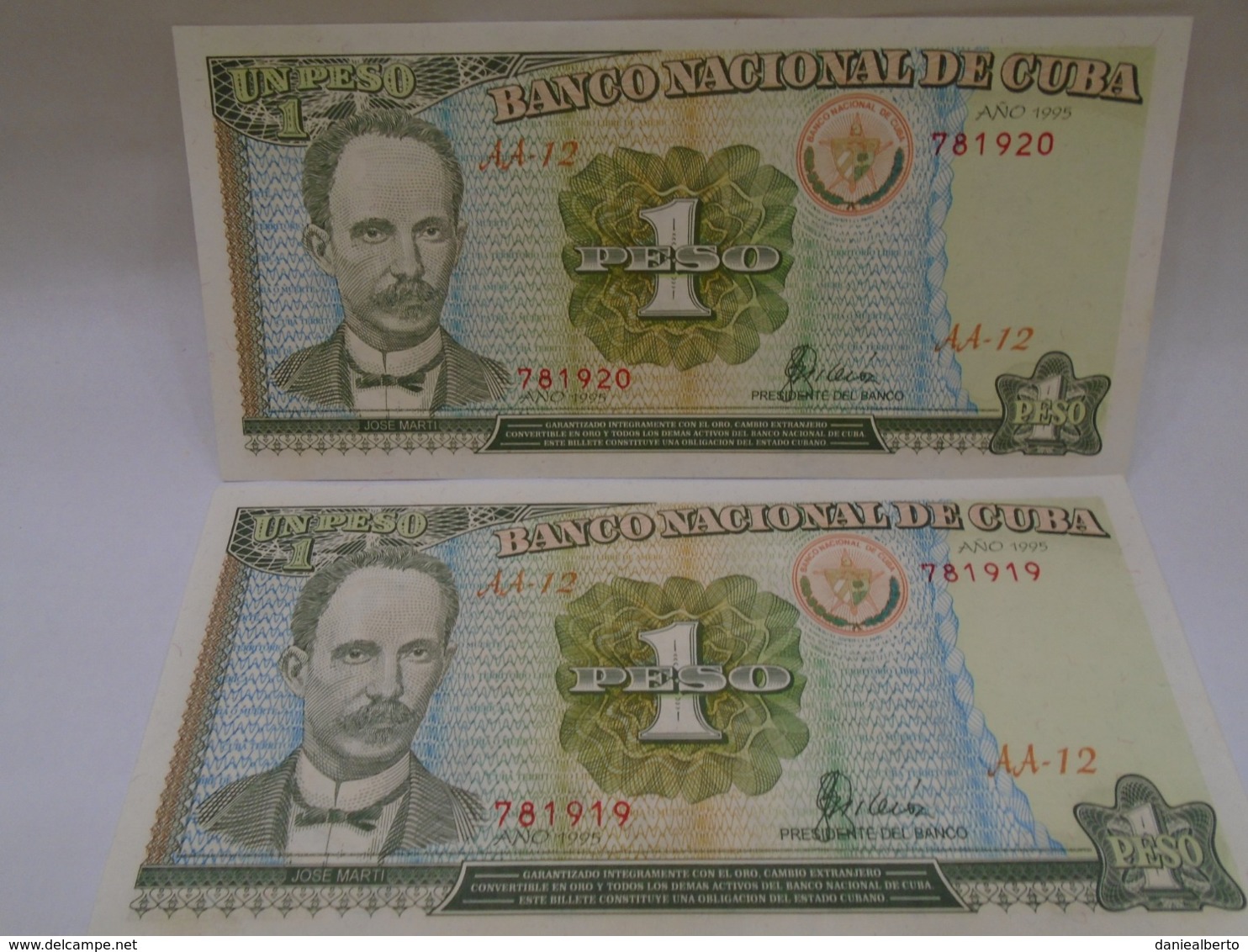 Cuba. Un Peso 1995, Consecutive, El Apostol De La Patria Jose Marti, Beautiful, Crisp, UNC. - Cuba