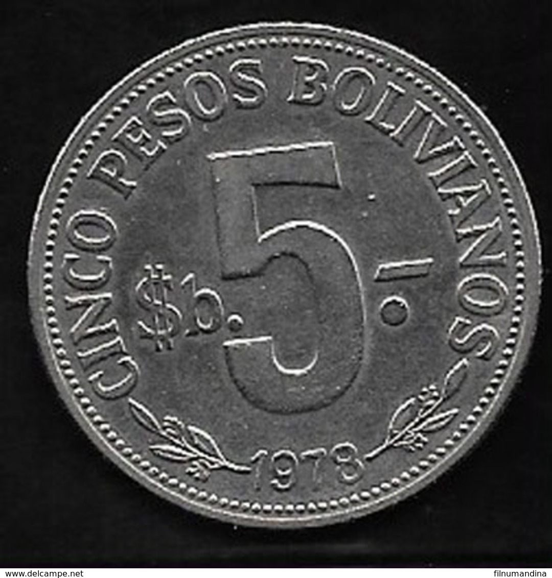 BOLIVIA 5 PESOS BOLIVIANOS, AÑO 1978 UNC - Bolivië