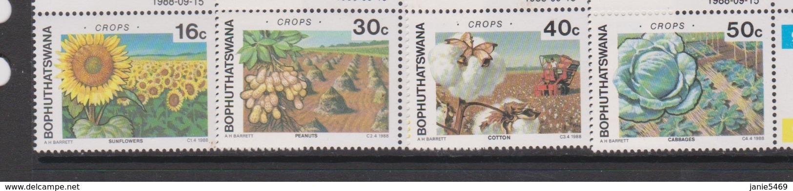 South Africa-Bophuthatswana SG 207-210 1988 Crops,Mint Never Hinged, - Bophuthatswana