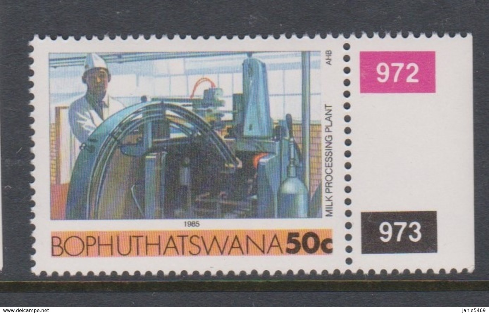 South Africa-Bophuthatswana SG R141 1989 Industries,50c Milk Processing Plant,,reprint ,Mint Never Hinged - Bophuthatswana