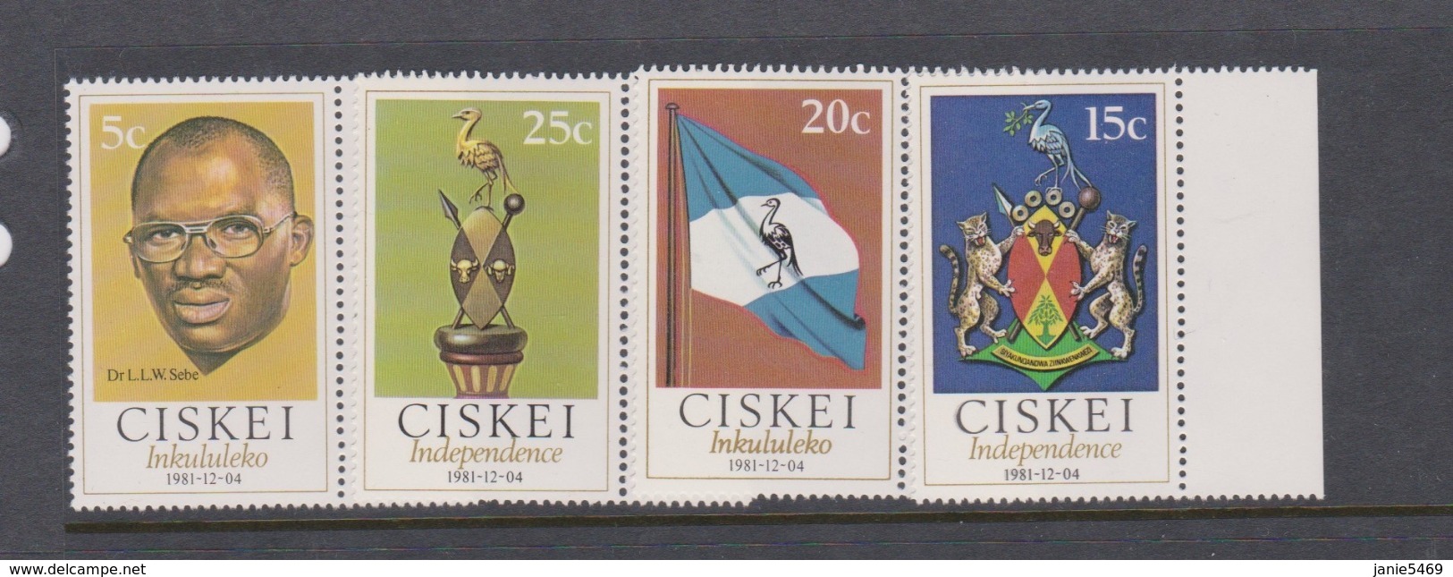 South Africa-Ciskei Scott 1-4 1981 Independence,Mint Never Hinged - Ciskei