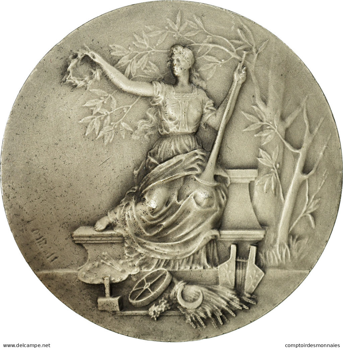 France, Médaille, Art Nouveau, Agriculture, Mattei, SPL, Silvered Bronze - Autres & Non Classés