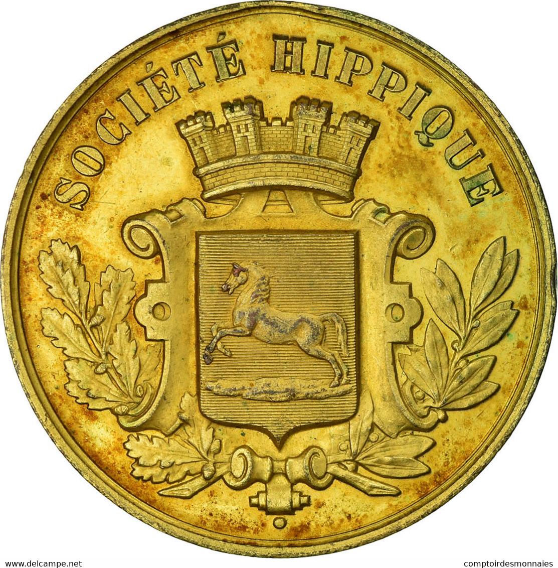 France, Médaille, Société Hippique, TTB+, Gilt Bronze - Autres & Non Classés