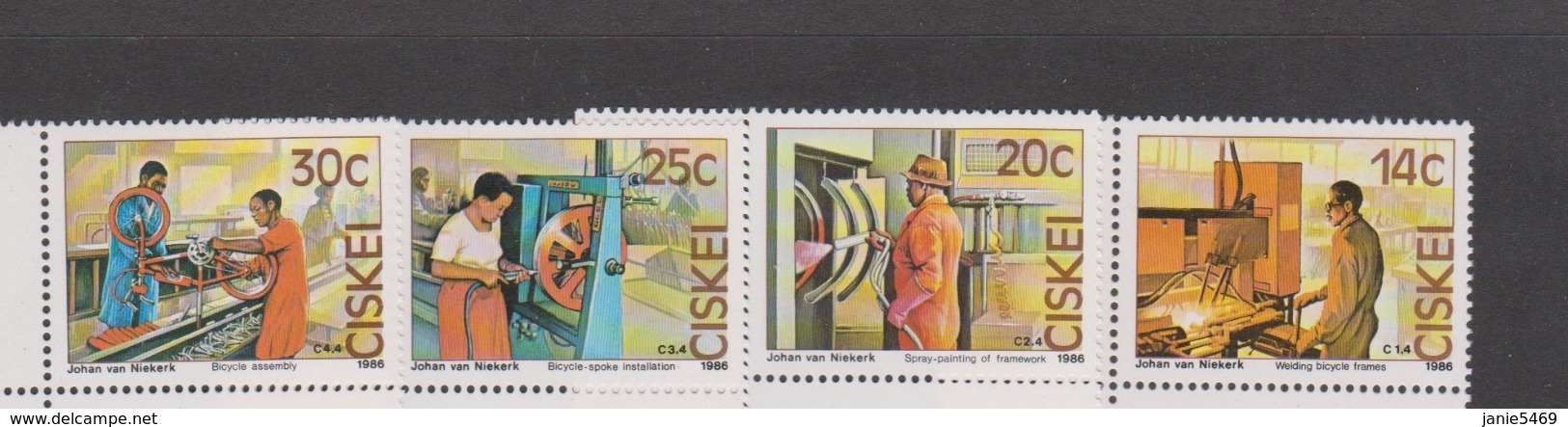 South Africa-Ciskei Scott 94-97 1986 Bicycle Factory,Mint Never Hinged - Ciskei