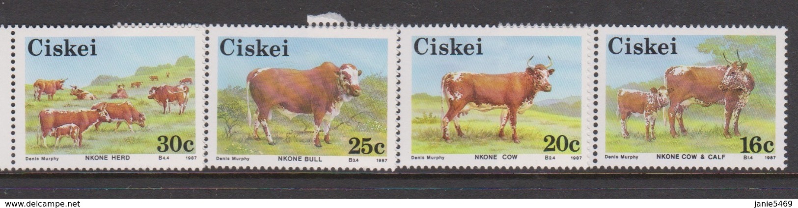 South Africa-Ciskei Scott 106-109 1987 Cattle,Mint Never Hinged - Ciskei