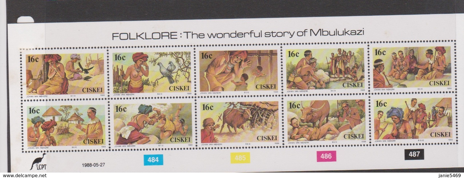 South Africa-Ciskei Scott 122a 1988 Folklore Sheetlret,Mint Never Hinged - Ciskei