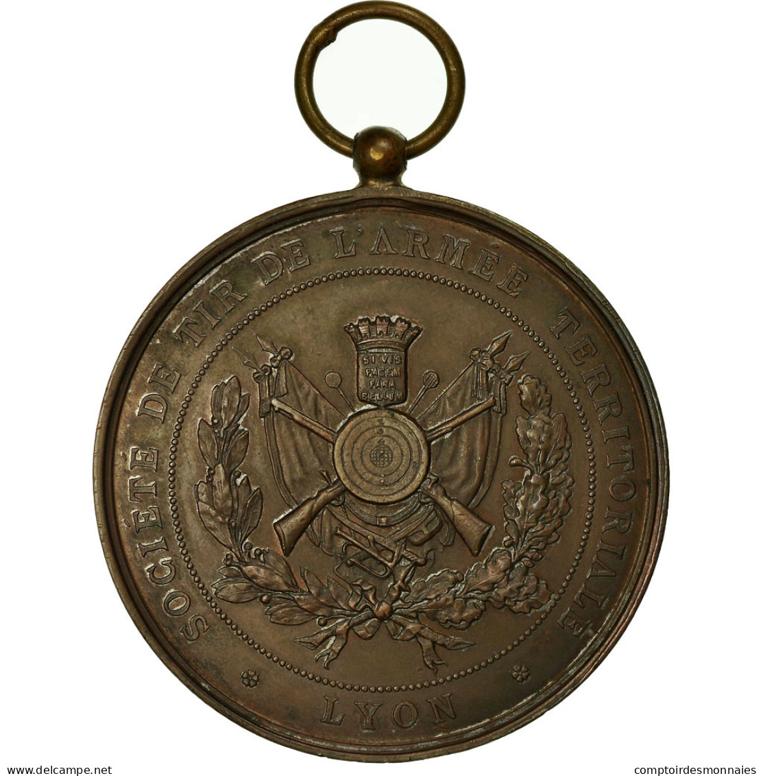 France, Médaille, Société De Tir De L'Armée Territoriale, Lyon, TTB+, Bronze - Autres & Non Classés