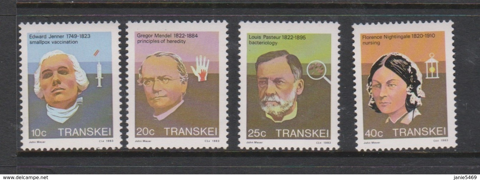 South Africa-Transkei SG 125-128 1983 Celebrities Of Medicine,Mint Never Hinged - Transkei