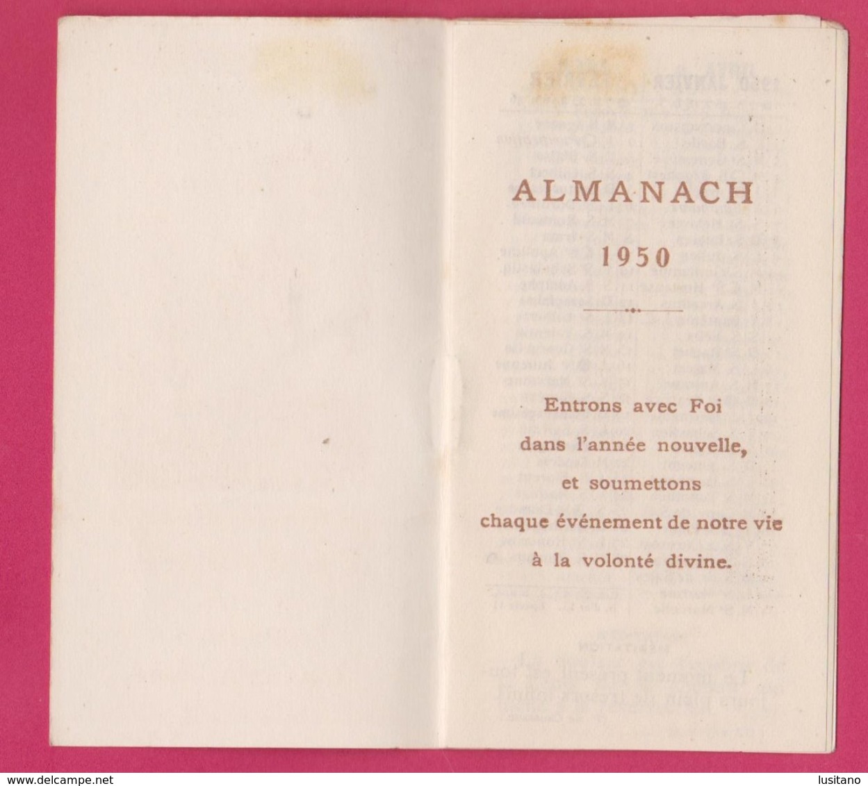 Almanach Religieux 1950 Calendrier France - Formato Piccolo : 1941-60