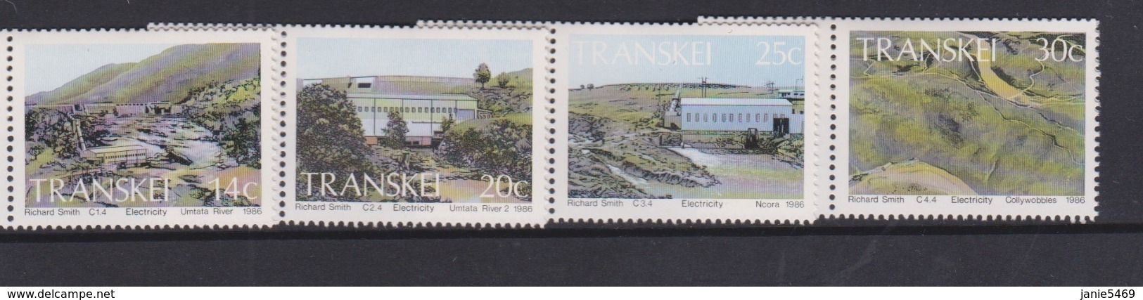 South Africa-Transkei SG 189-192 1986 Hydro-electric Power Station,Mint Never Hinged - Transkei