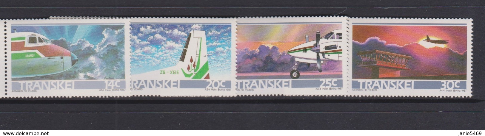 South Africa-Transkei SG 197-200 1987 10th Anniversary Airways,Mint Never Hinged - Venda
