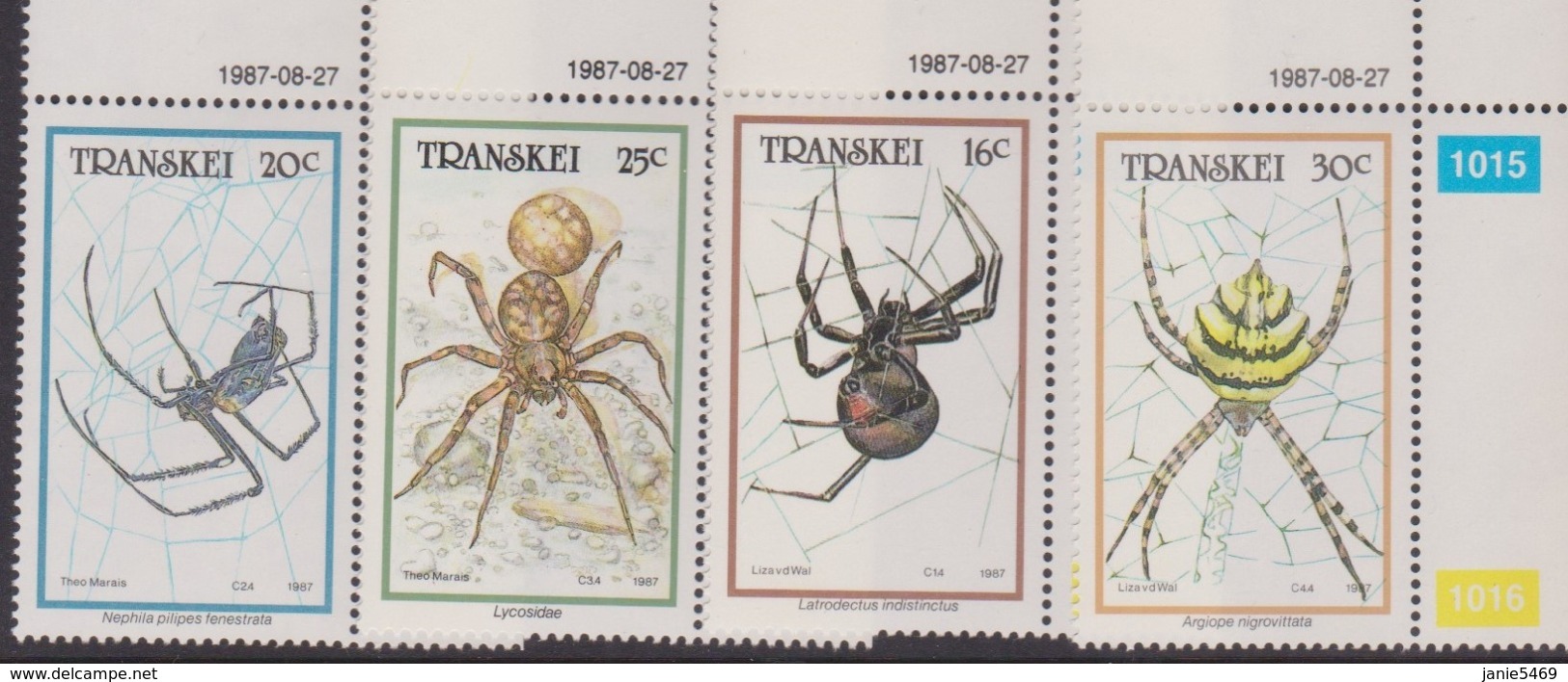 South Africa-Transkei SG 205-208 1987 Spiders,Mint Never Hinged - Transkei