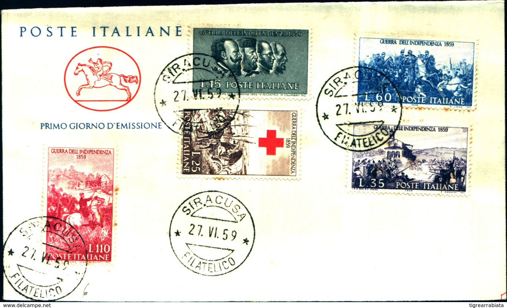 13676a)F.D.C. Centenario Della II Guerra D'Indipendenza - 27 Giugno 1959 - FDC