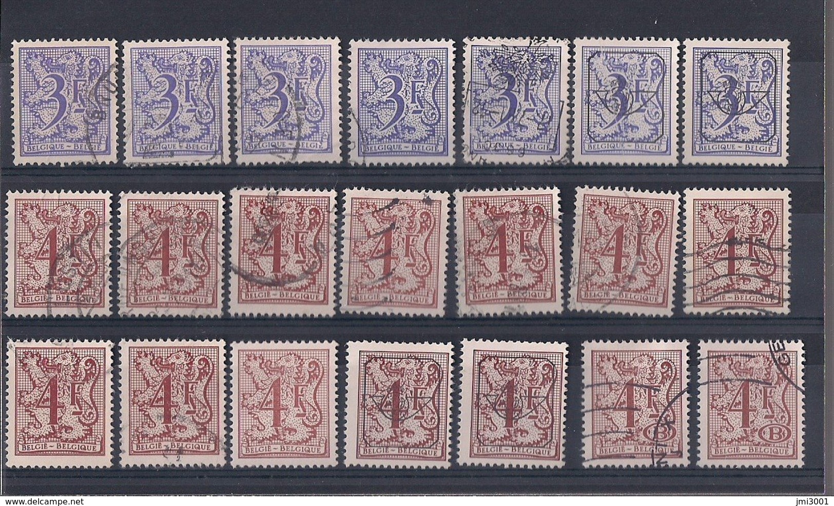 Belgique 1977-1985  Chiffre Sur Lion Heraldique  °  7  Scans - 1977-1985 Figure On Lion