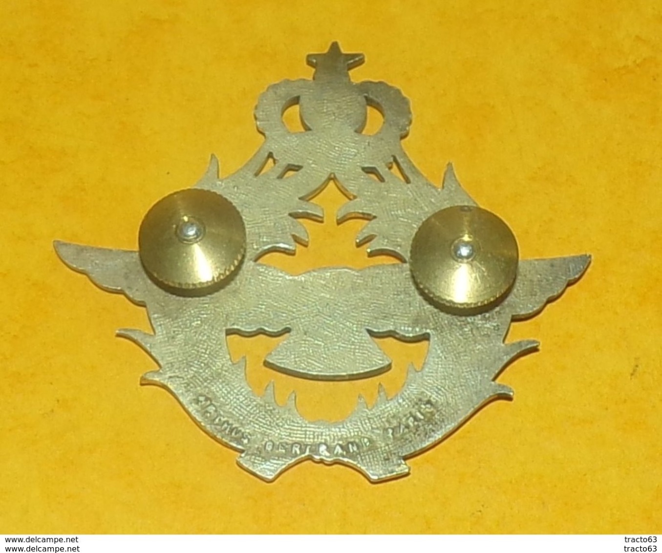 INSIGNE DE CASQUETTE D'OFFICIER DE L'ARMEE DE L'AIR MAROCAINE , FABRICANT ARTHUS BERTRAND PARIS, HOMOLOGATION SANS , BON - Armée De L'air