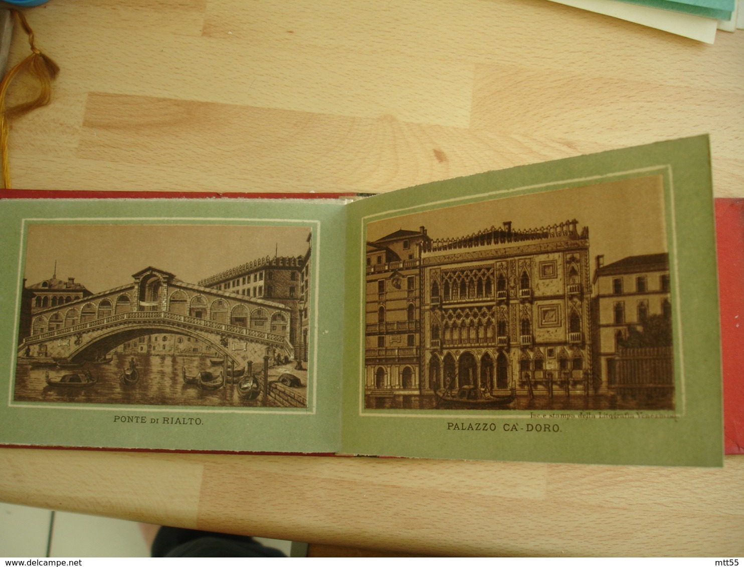 ancien depliant ricordo venezia venise carnet photo vue chromo