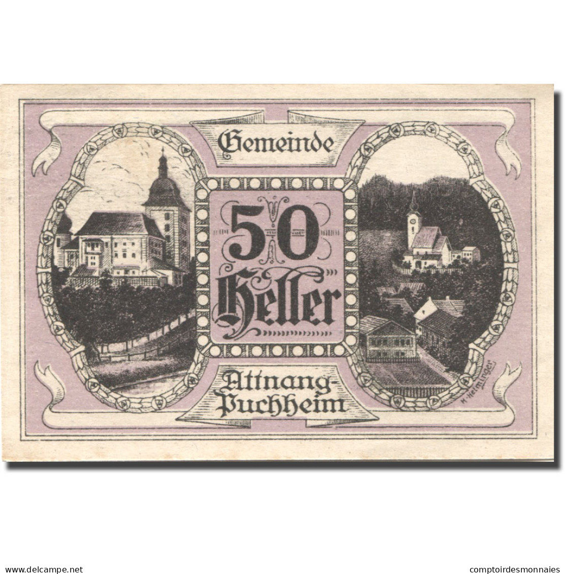 Billet, Autriche, Attnang-Puchheim, 50 Heller, Eglise, 1921 SPL Mehl:FS 61IA1 - Autriche