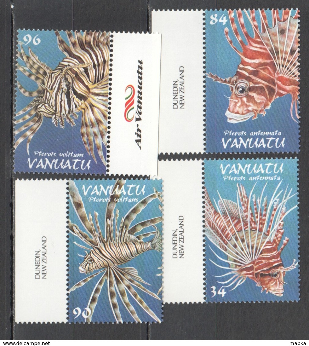 S539 VANUATU FAUNA FISH & MARINE LIFE PTEROIS #1092-95 1SET MNH - Marine Life