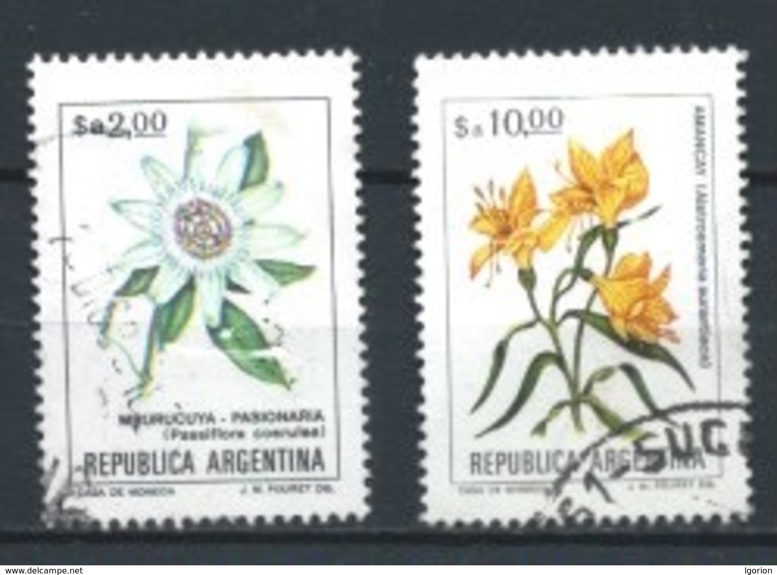 ARGENTINA 1984 (O) USADOS MI-1641+1722 YT-1358+1390 FLORES - Gebraucht