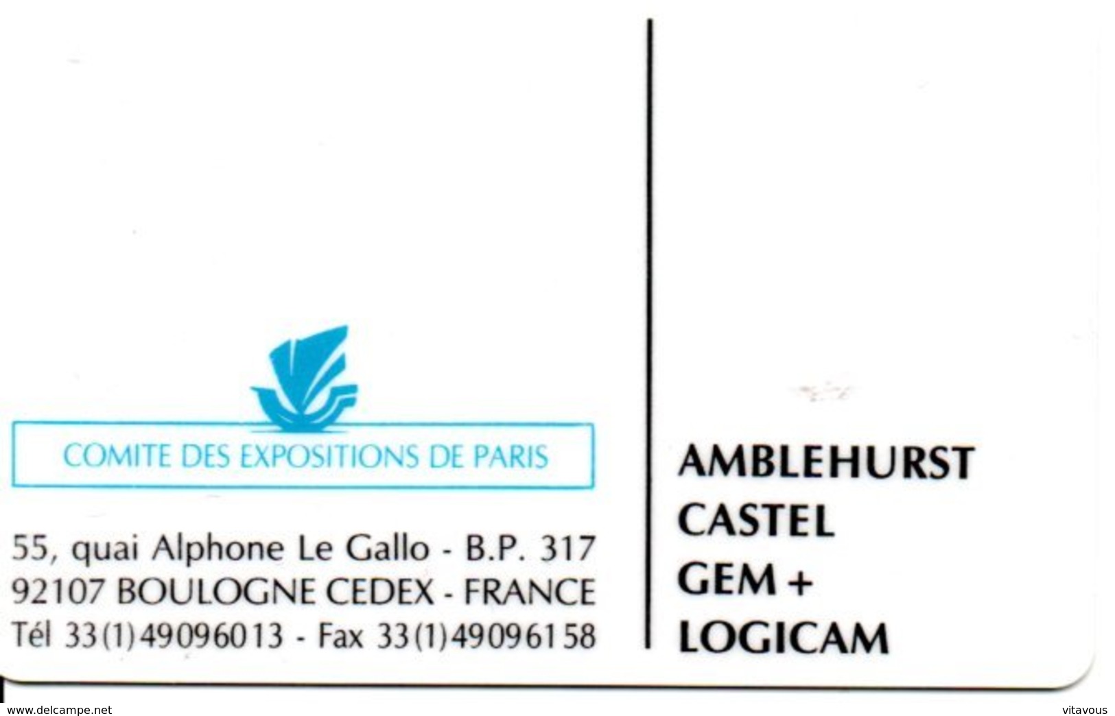 Carte Spécimen - Salon International De La Carte Blanche 1990 Card Karte (G 200) TBE - Cartes De Salon Et Démonstration