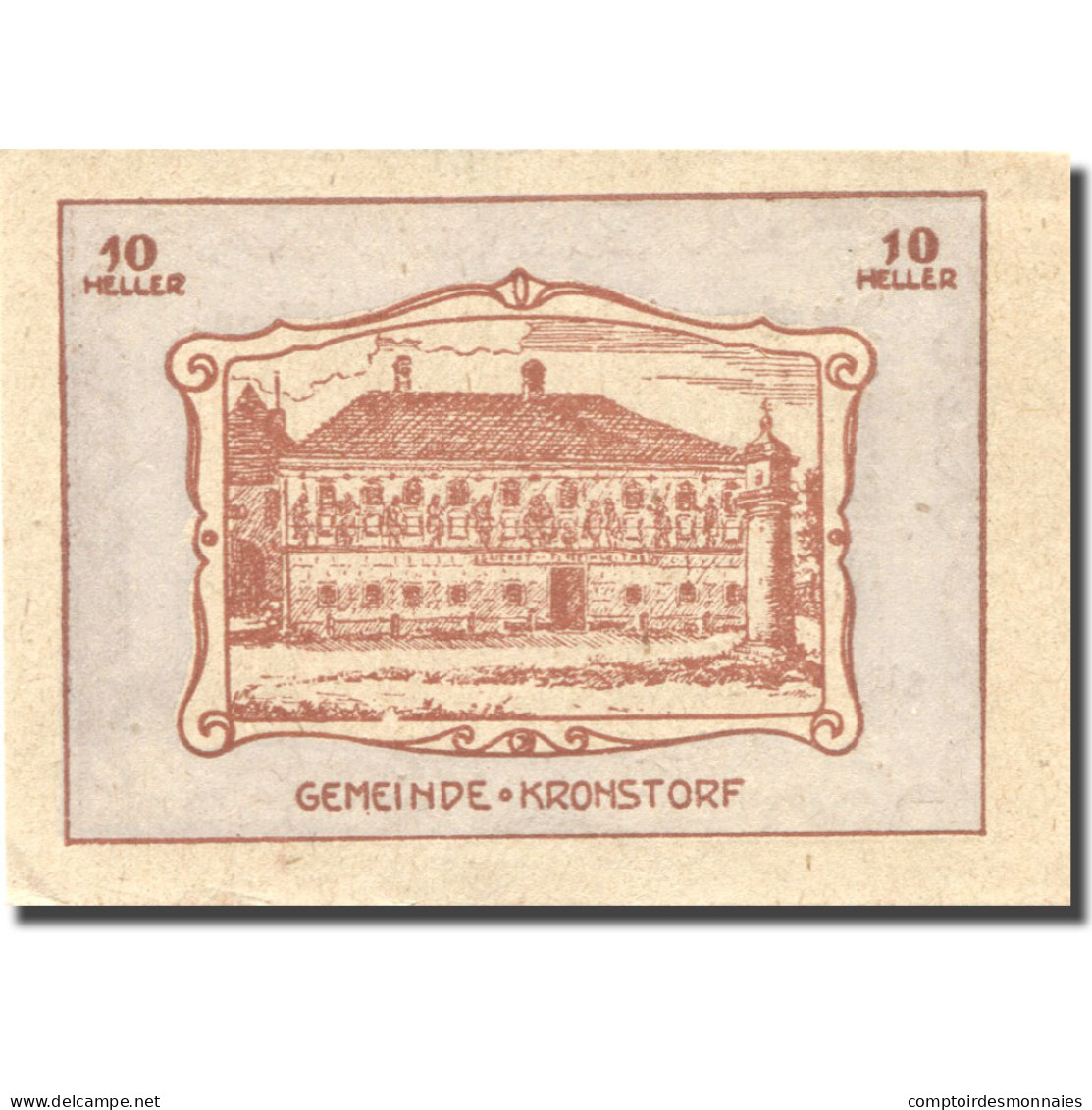 Billet, Autriche, Kronstorf, 10 Heller, Château 1920-12-31, SPL, Mehl:FS 486a - Autriche