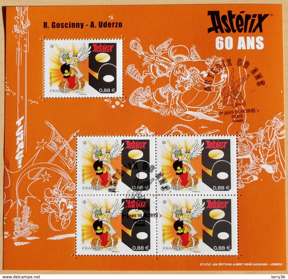 BLOC FEUILLET 2019 " ASTERIX - 60 ANS " - Oblitéré 1er JOUR - 06.09.2019 - Gebraucht