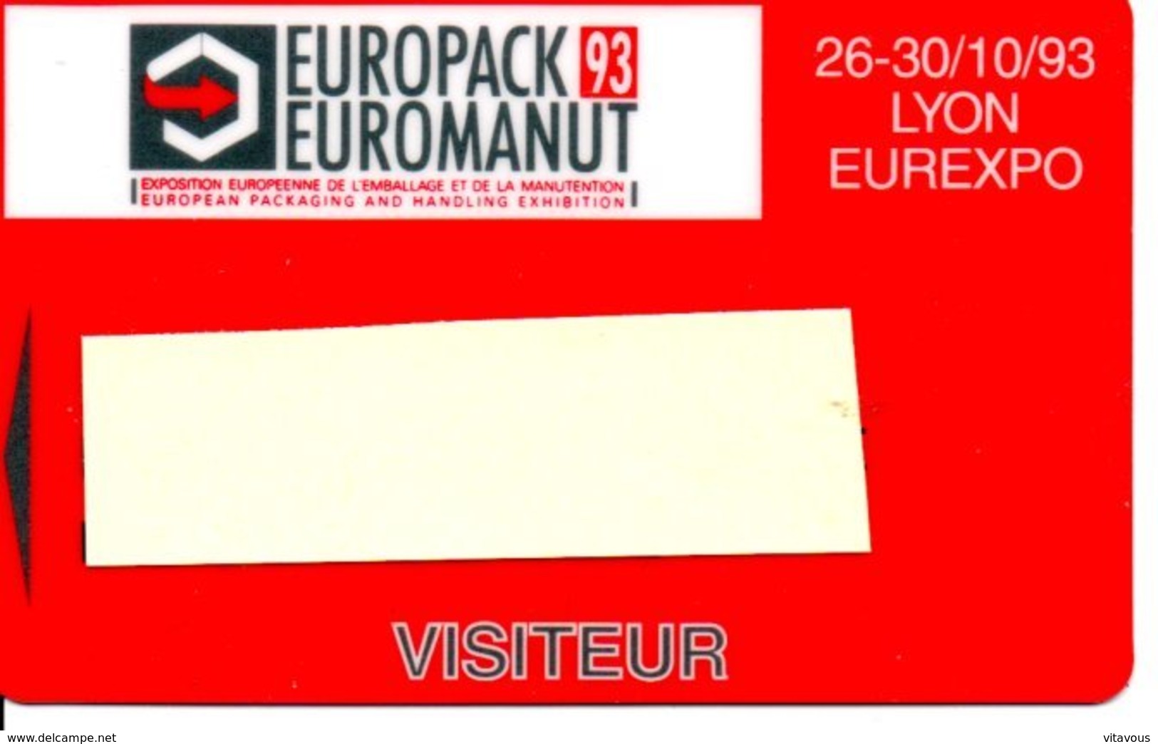 Carte Salon  Magnétique Europack93 Euromanut  Card Karte (G 201) TBE - Exhibition Cards