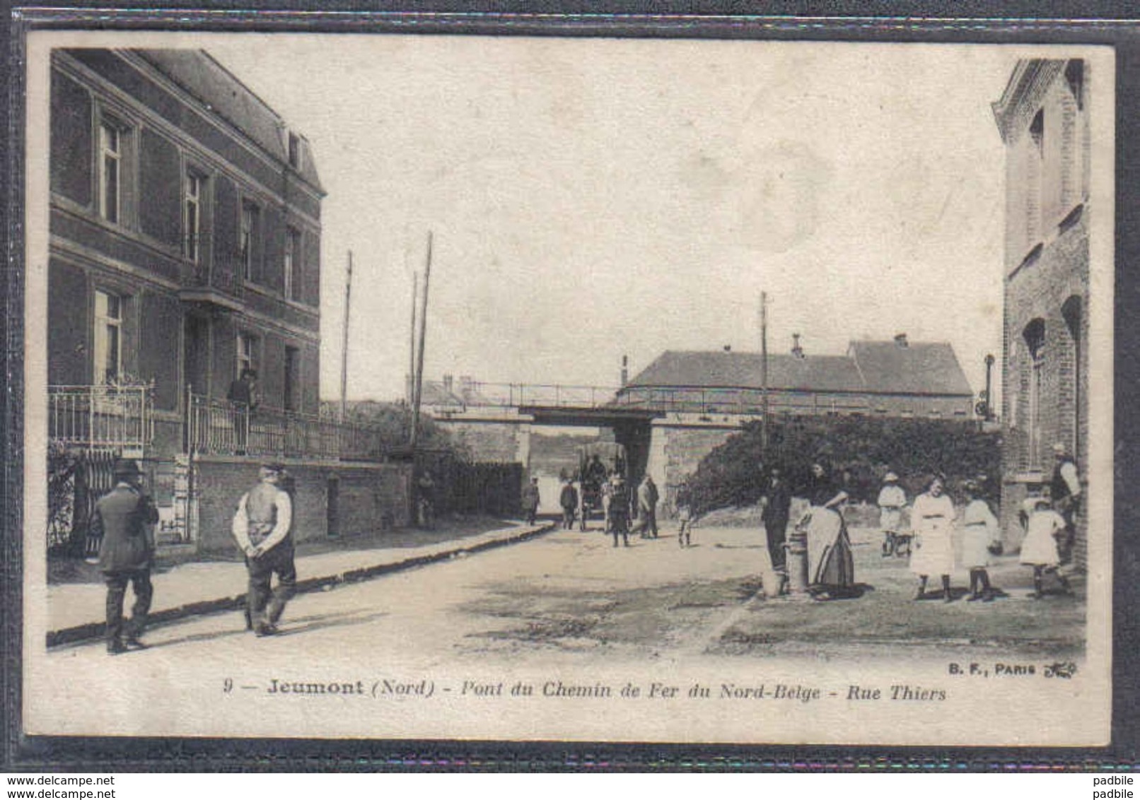 Carte Postale 59. Jeumont  Pont De Chemin De Fer Du Nord-Belge  Rue Thiers   Trés Beau Plan - Autres & Non Classés