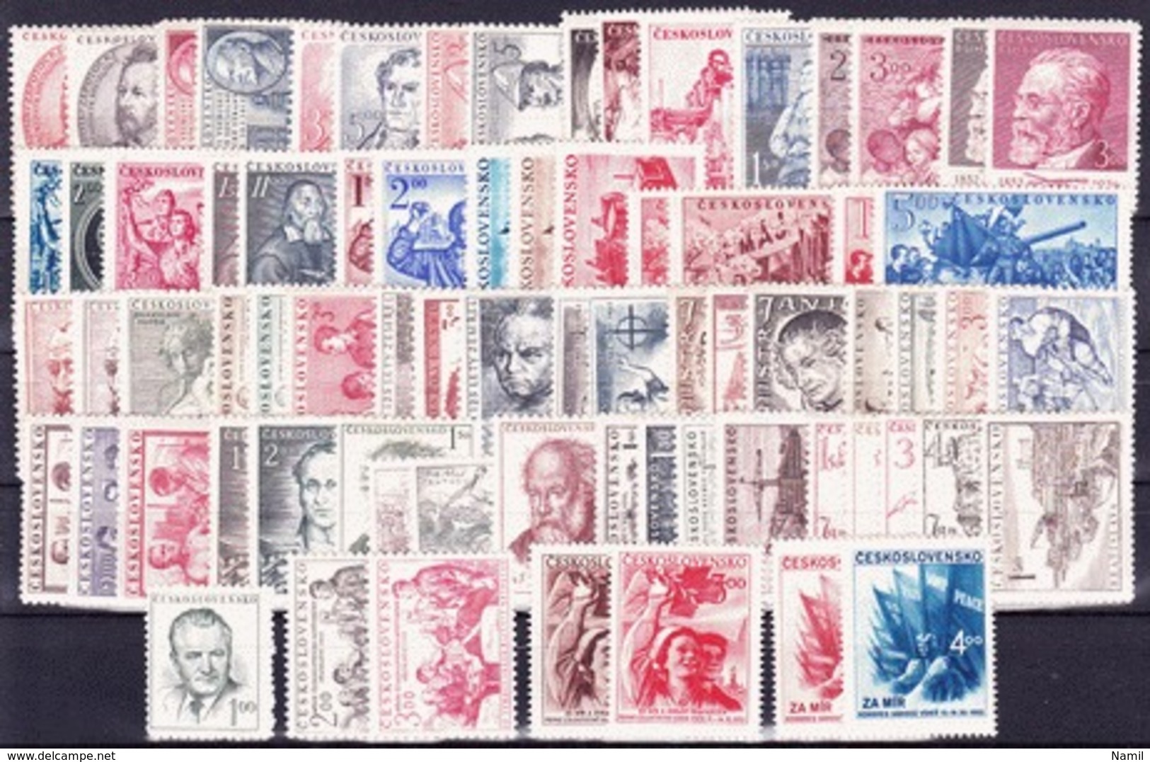 ** Tchécoslovaquie 1952 Mi 701-775+Bl.13 (Yv 610-681+ BF 16), (MNH) - Komplette Jahrgänge