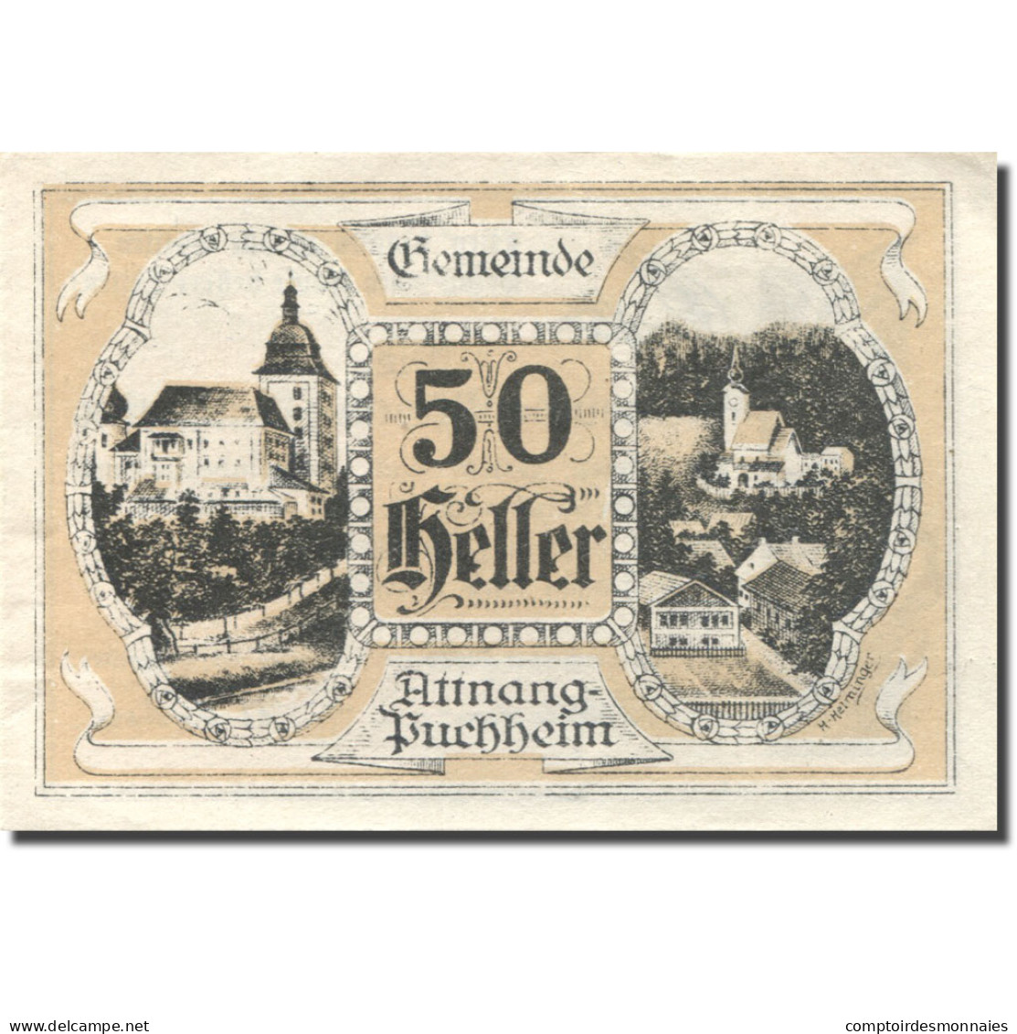 Billet, Autriche, Attnang-Puchheim, 50 Heller, Eglise 1920 SPL Mehl:FS 67II - Autriche